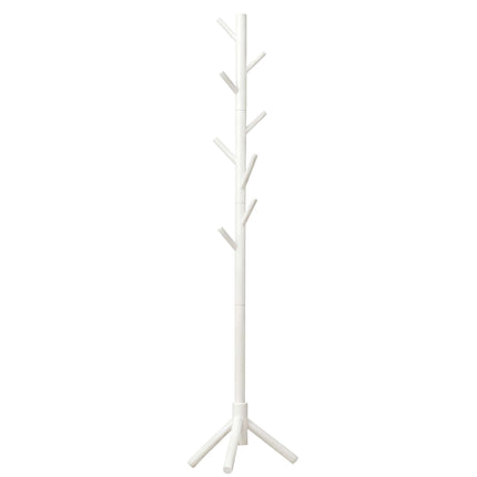 White Pine Coat Stand with 8 Hooks, Adjustable Height