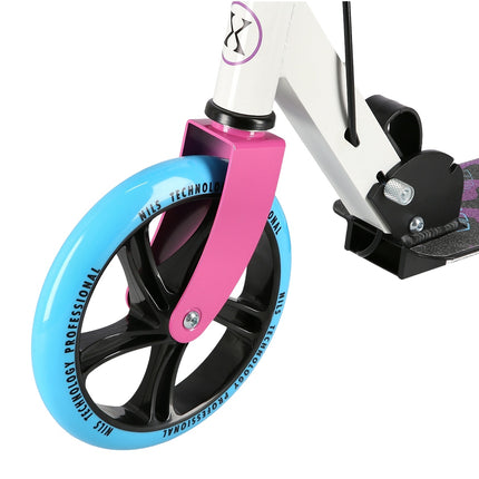 Weiß-Pinker Kinderroller, höhenverstellbar