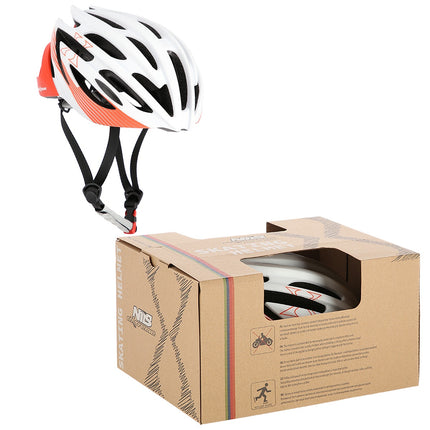Helm Weiß-Rot Größe L, 57-61 cm