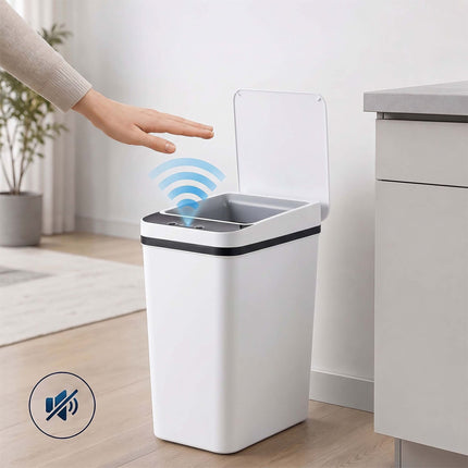 White Sensor Bins, Set of 2 – 9L & 15L Capacity