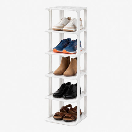 White Shoe Organizer, Pack of 6 – Slim, Space-Saving Design