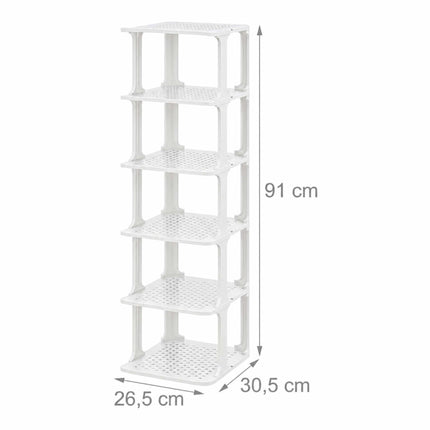 White Shoe Organizer, Pack of 6 – Slim, Space-Saving Design