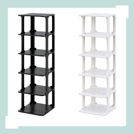 White Shoe Organizer, Pack of 6 – Slim, Space-Saving Design