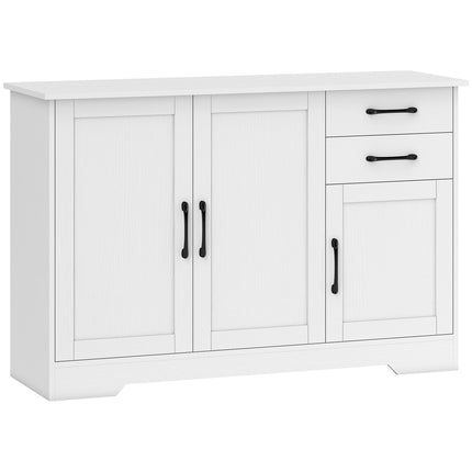 White Sideboard with 2 Drawers and Adjustable Shelf