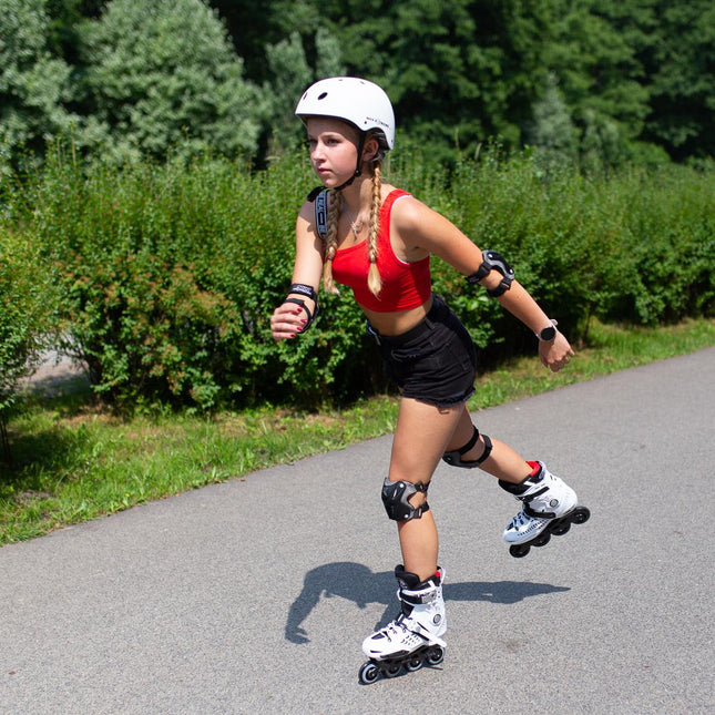 Weiße Slalom-Inlineskates, Größe 35