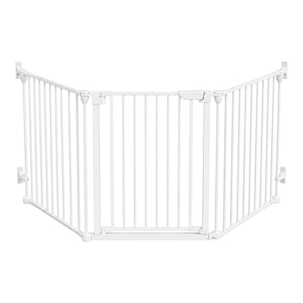 Weißes Sicherheitsgitter aus Stahl, verstellbar 85–180 cm
