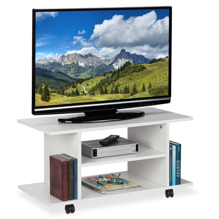 Weißer TV-Schrank auf Rädern