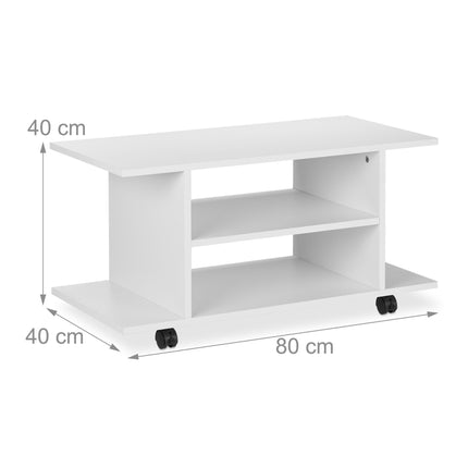 Weißer TV-Schrank auf Rädern