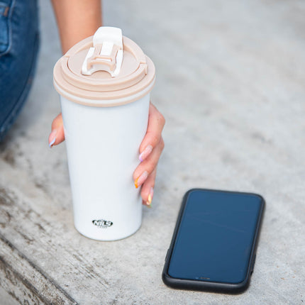 White Thermal Cup, 18 oz, Insulated
