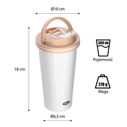 White Thermal Cup, 18 oz, Insulated