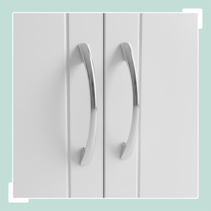 White Wall-Mounted Bathroom Cabinet, Adjustable Shelves