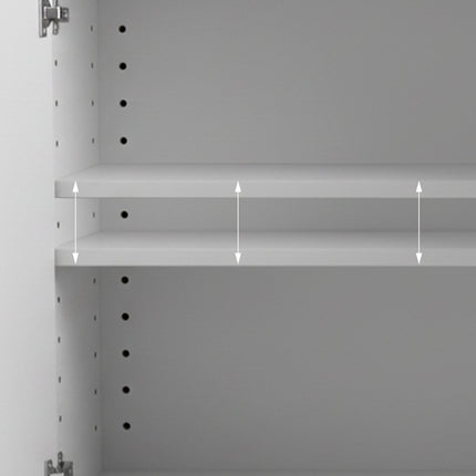 White Wall-Mounted Bathroom Cabinet, Adjustable Shelves