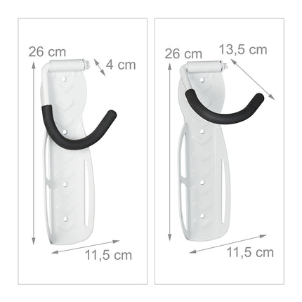 Weißes Fahrradhalter Wand 4er Set