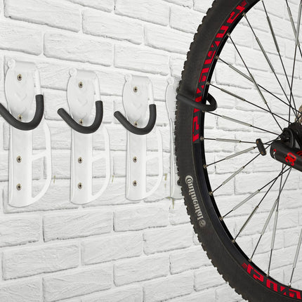 Weißes Fahrradhalter Wand 4er Set