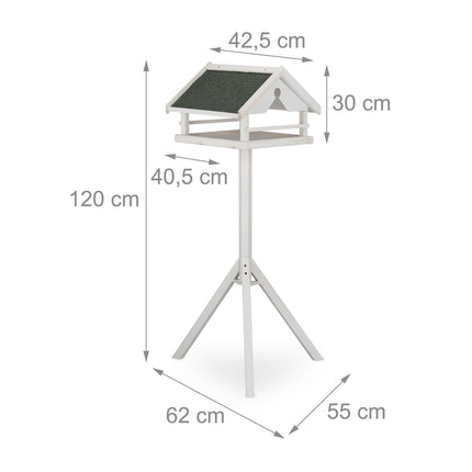Table à oiseaux blanche sur poteau