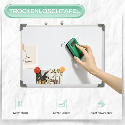 Magnetische Whiteboard-Staffelei-Set mit Markern und Magneten, 60x45cm