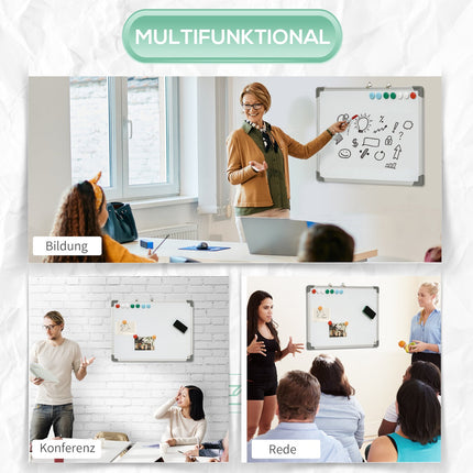 Magnetische Whiteboard-Staffelei-Set mit Markern und Magneten, 60x45cm