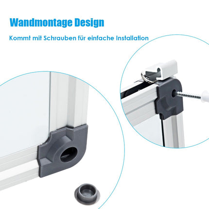 Whiteboard Magnettafel Schreibtafel Wandtafel Memoboard mit Aluminiumrahmen (70 x 50 cm)