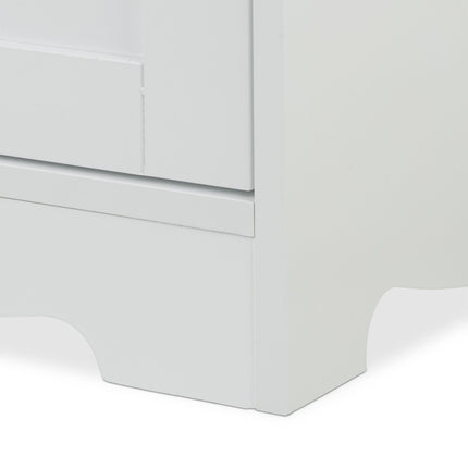 White cat cabinet for litter box