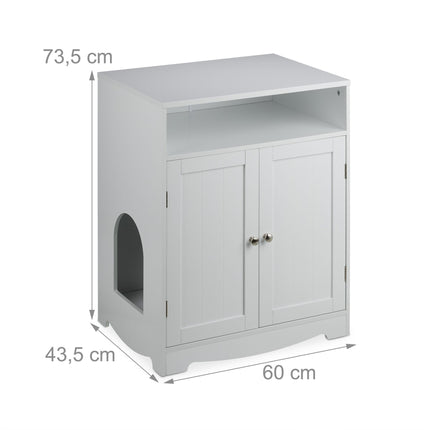 White cat cabinet for litter box