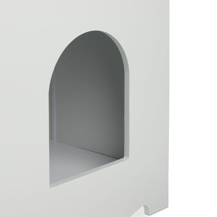 White cat cabinet for litter box