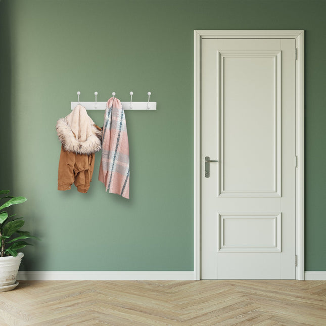 White coat hanger with 5 hooks