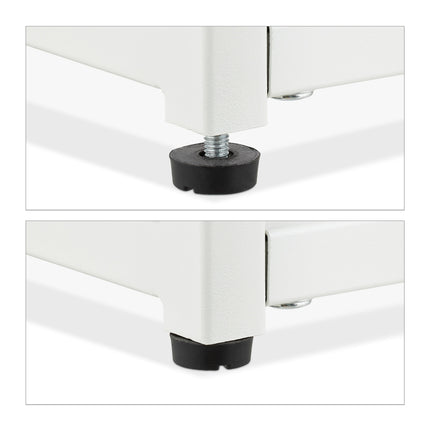 Table basse blanche avec plateau en verre