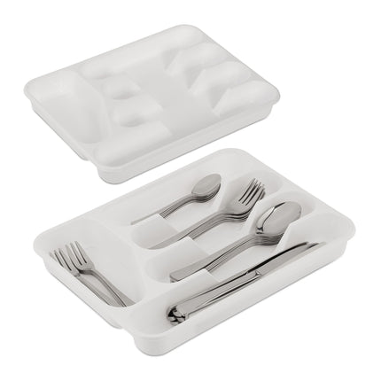 Ensemble de 2 range-couverts blancs