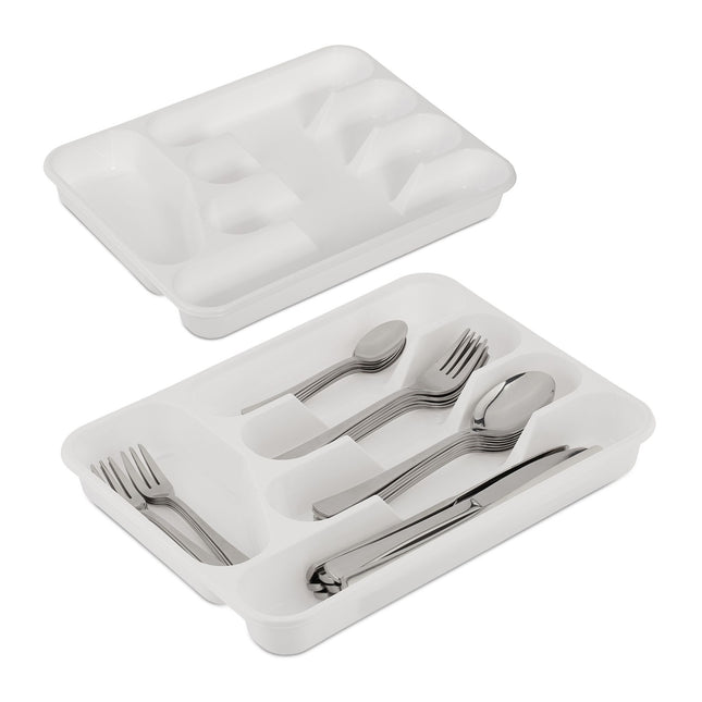 Ensemble de 2 range-couverts blancs