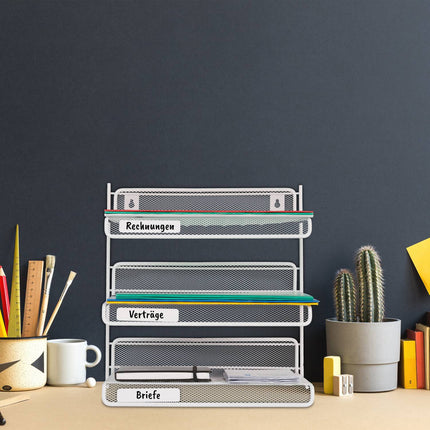 White document holder with 3 compartments