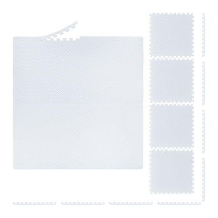 White floor protection mat in set of 8