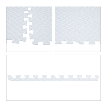 White floor protection mat in set of 8