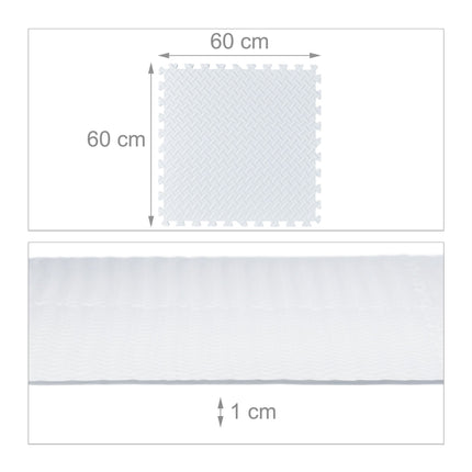 White floor protection mat in set of 8