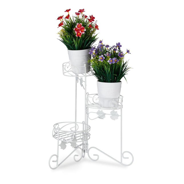 Weißer Blumenständer aus Metall
