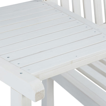 Banc de jardin blanc avec table