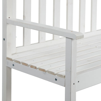 Banc de jardin blanc avec table