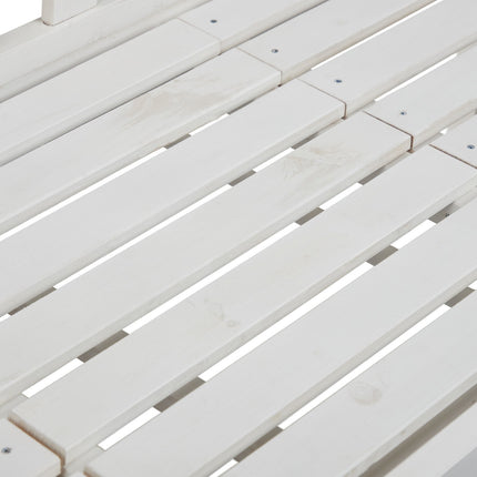 Banc de jardin blanc avec table
