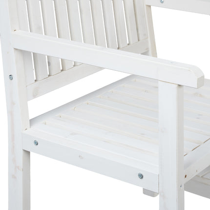 Banc de jardin blanc avec table