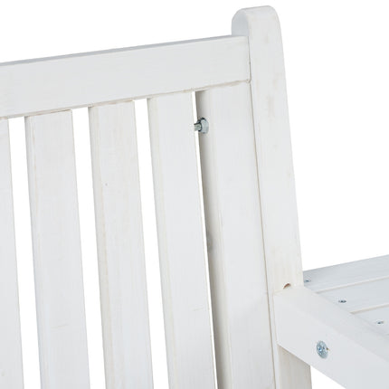 Banc de jardin blanc avec table