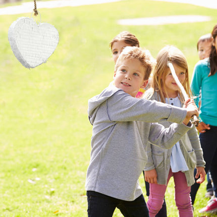 White heart shaped pinata