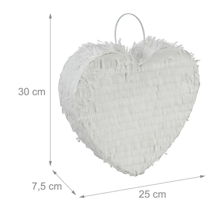 White heart shaped pinata