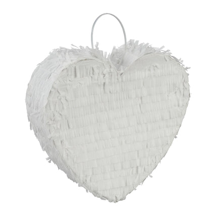 White heart shaped pinata