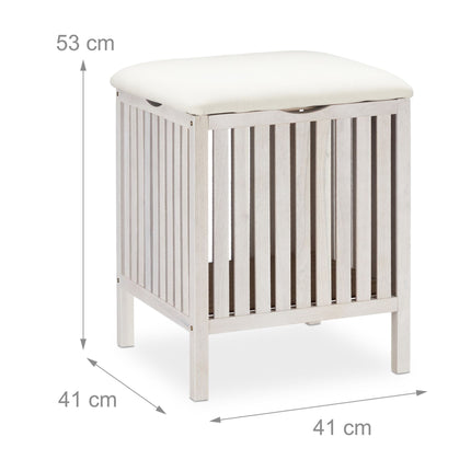 Panier à linge blanc avec siège
