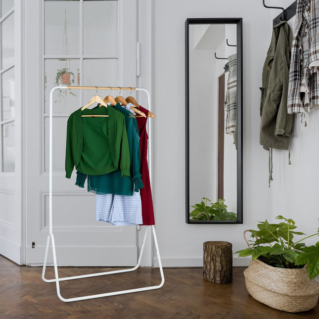 White metal coat hanger