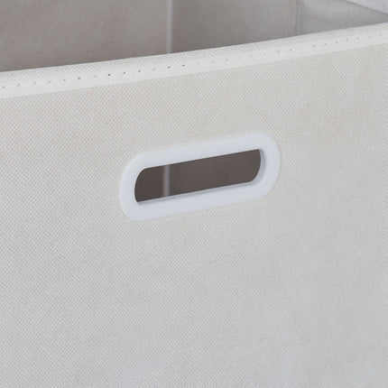 Étagère blanche à plusieurs niveaux avec 6 compartiments