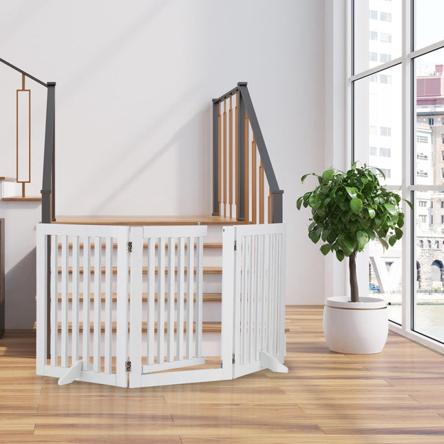 Weißes Sicherheitstor mit Tür 70 cm