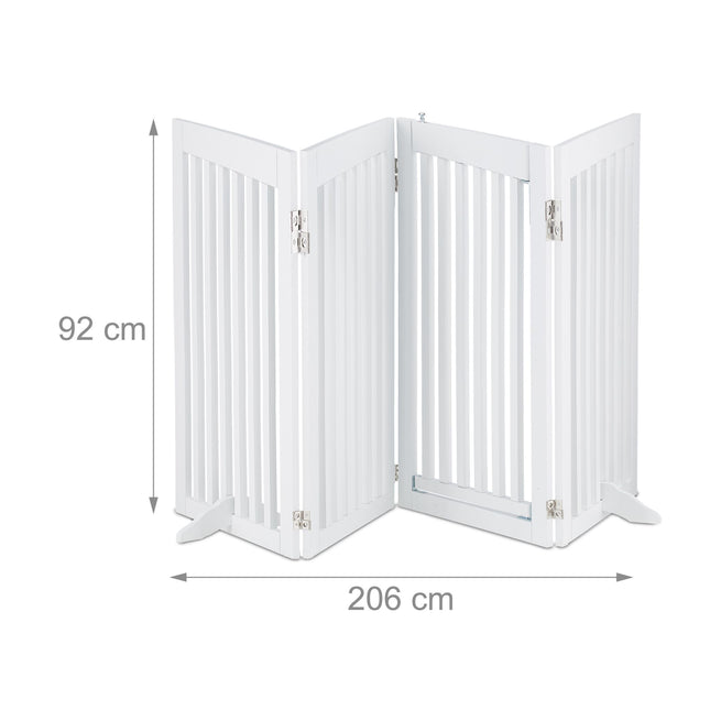 Weißes Sicherheitstor mit Tür 92 cm