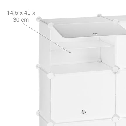 Weißer Schuhschrank mit 24 Fächern