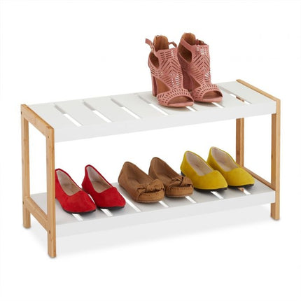 White shoe shelf with 2 levels