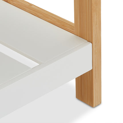 White shoe shelf with 2 levels